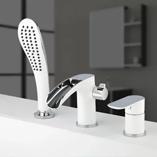 Смеситель на борт ванны Gappo G1148-8 белый/хором